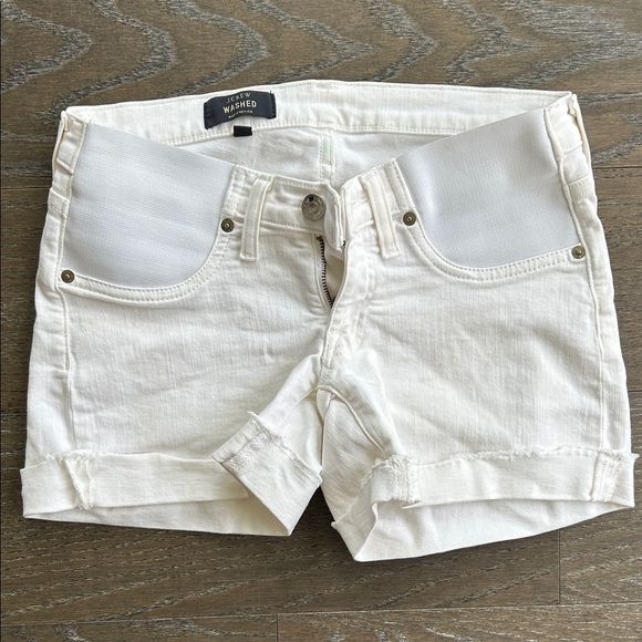 Maternity White Jean Shorts - Picture 1 of 6